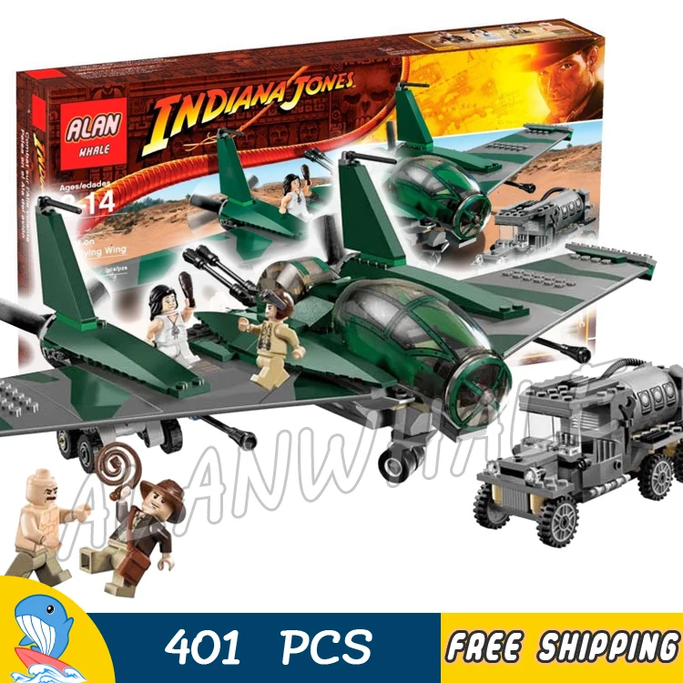 

401pcs Indiana Jones Fight on the Flying Wing Marion Ravenwood 31002 Model Building Blocks Movie Toy Bricks Compatible with Lego