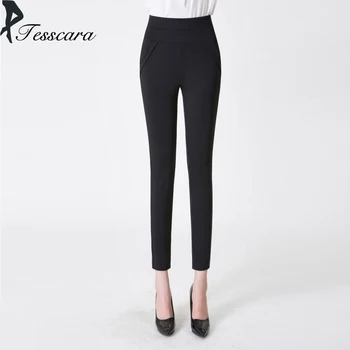 

Women Spring Autumn Casual Skinny Slim Pencil Pants Office Lady High Waist Elegant Cotton Bottoms OL Elasticity Pants&Capris