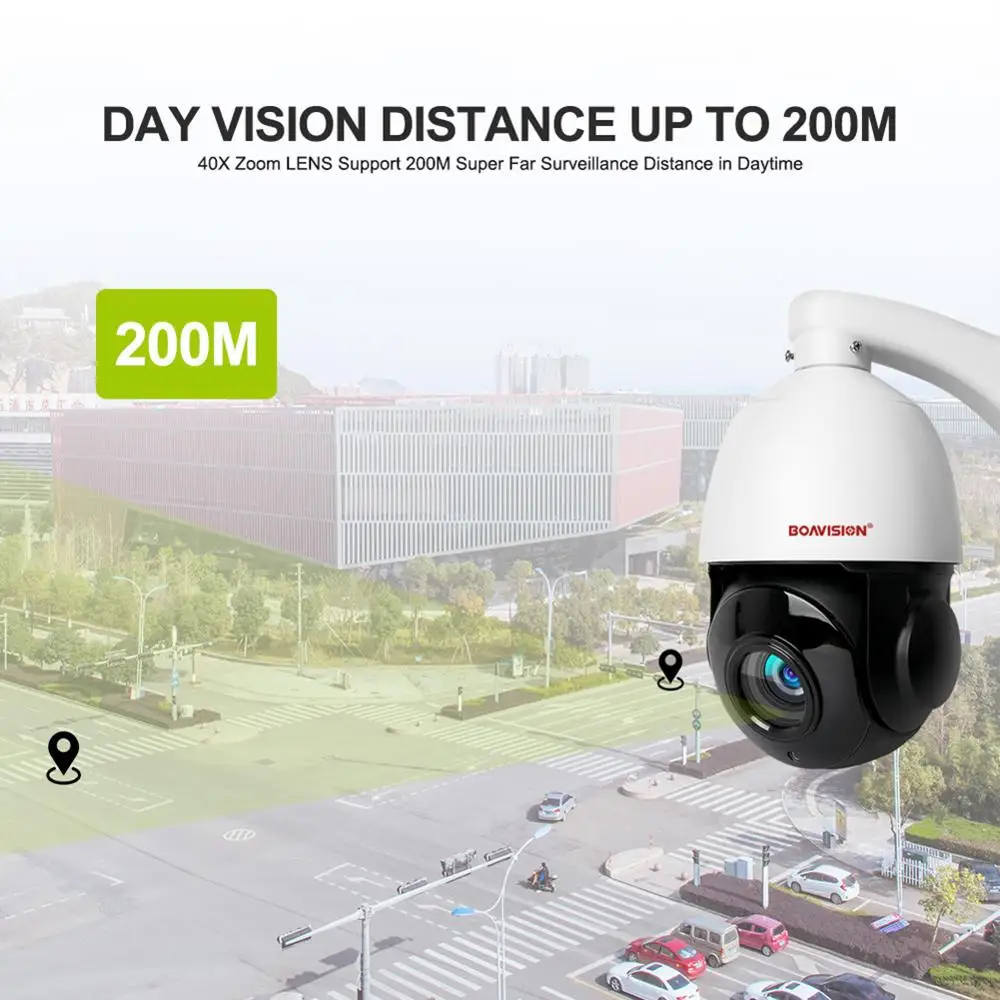 Купольная инфракрасная камера видеонаблюдения 4 дюйма HD 1080P 5 Мп PTZ IP 40x зум 2 МП 50 м