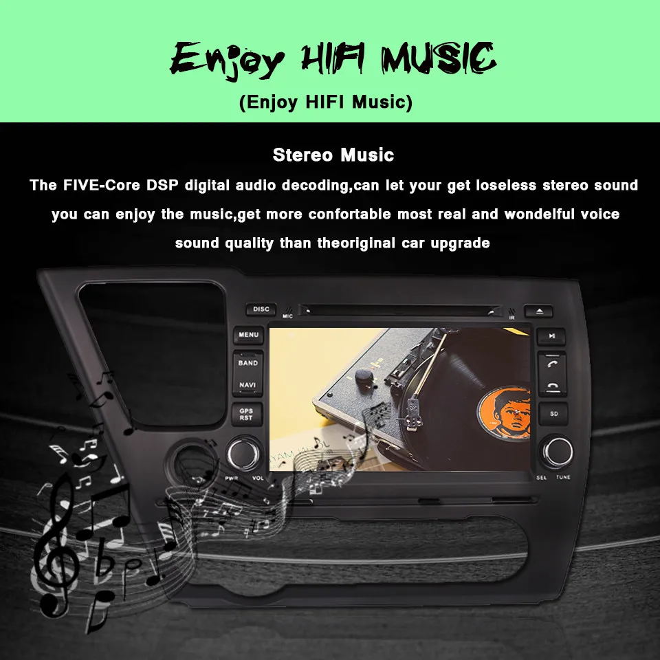 Android 9,0 dvd-плеер автомобиля для Honda Civic салон 2013 с gps навигацией радио диск SD Tocuh экран аудио стерео CD