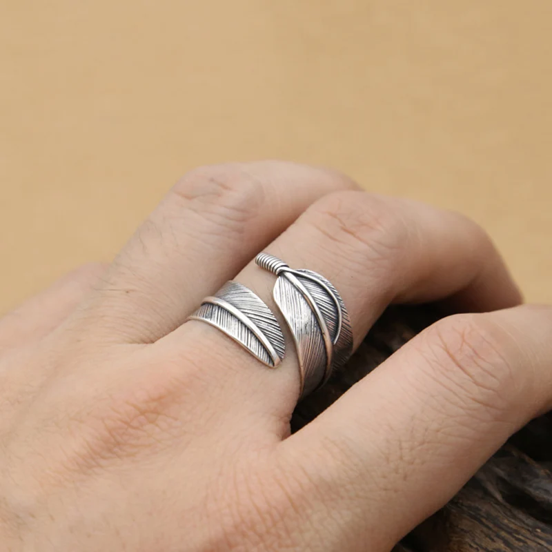 Модное кольцо, Настоящее 925 пробы, серебряное, байкерское, для мужчин и женщин, ювелирное изделие, популярное, Takahashi, простое, перьевое кольцо, GR6