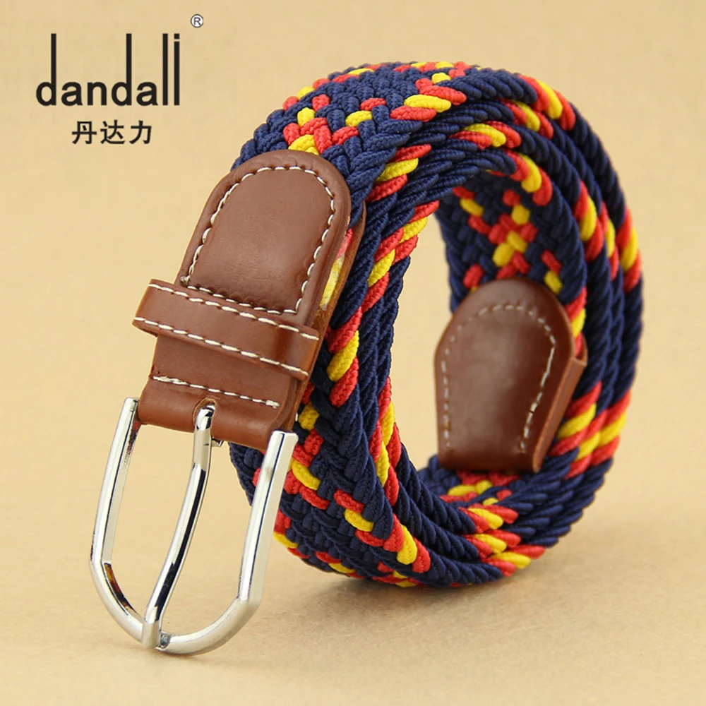 

Elastic Waistband Ms Upscale Male Pin Buckle Belt Leisure Wild Young Students Canvas Woven Elastic Alloy Belt Buckle Multicolor