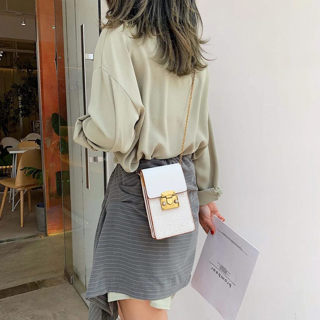 

Women's shoulder bag Fashion Sequins chain Party bag Crossbody Shoulder Bags Casual Phone Purse Messenger Bag torebka damska ta