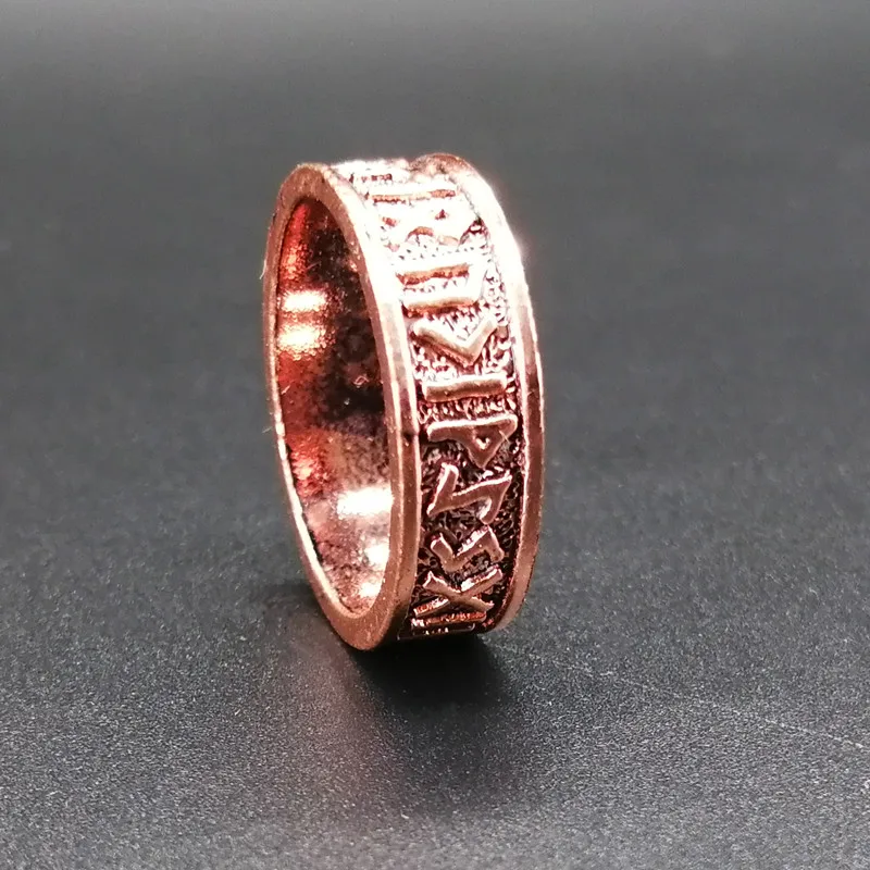 

Rose Futhark Rune Ring women Nordic Alphabet pagan Viking Jewelry Drop Shipping1pc