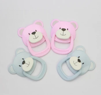 

Suit 17-23 Inch Reborn Baby Dolls agnetic Pacifier Plastic Cartoon Bear Blue or Pink Model Doll Nipple 2 pcs
