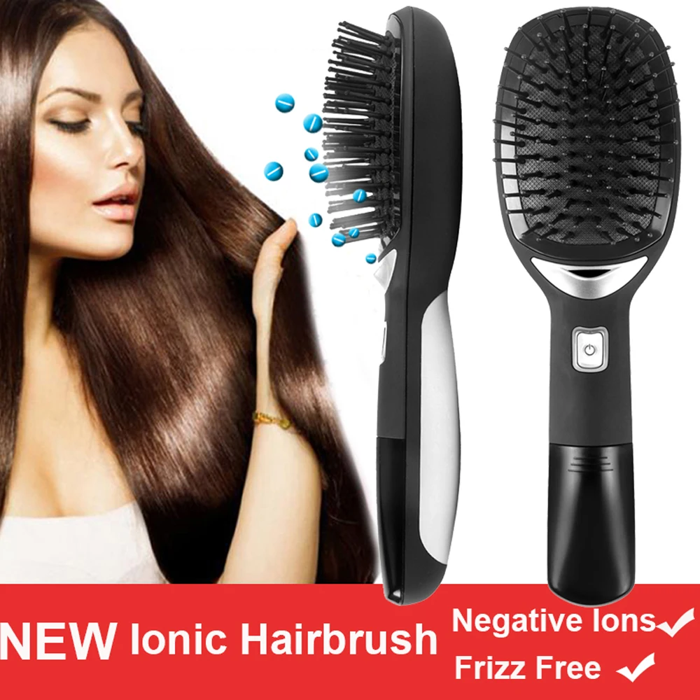 

New Electric Ionic Hairbrush With Handle Negative Ions Ionic-styling Hair Brush Scalp Massage Anti-static Hair Combs Frizz Free