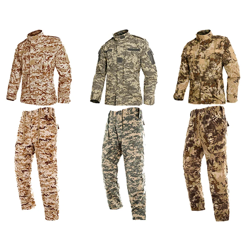Для мужчин s ghillie костюмы США Военная ACU армейская хлопковая полиэфирная Мужская Черная питоновая камуфляжная форма тактическая Боевая камуфляжная форма 1 комплект