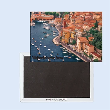 

Villefranche Harbor, France, Magnetic Refrigerator Affixed With Tourist Souvenirs Home Accessories 24907