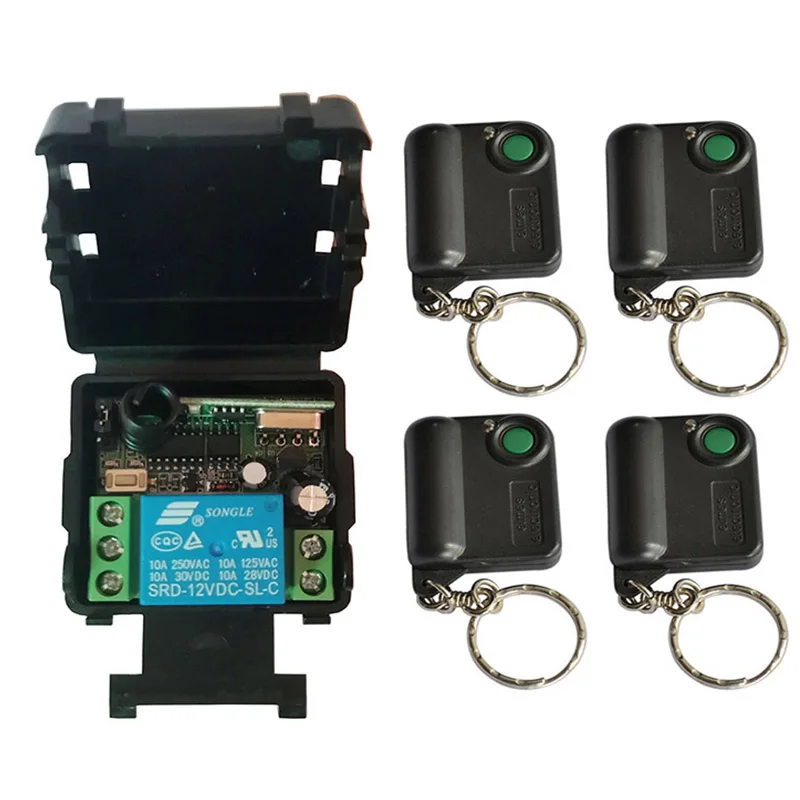 

Universal Wireless Remote Control Switch DC12V 24V 1CH 1 CH Relay Receiver Module and RF Transmitter Electronic Lock Control