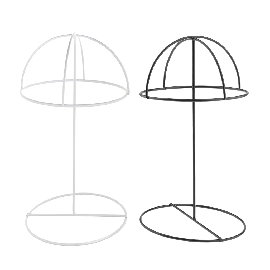  2x Hat Display Holder Baseball Sports Cap Storage Organizer Stand Rack Set for Shop Salon Black White