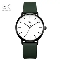 Shengke изменить цвет Кварцевые часы Женские повседневные Япония кожаный ремешок аналоговые наручные часы Reloj Mujer