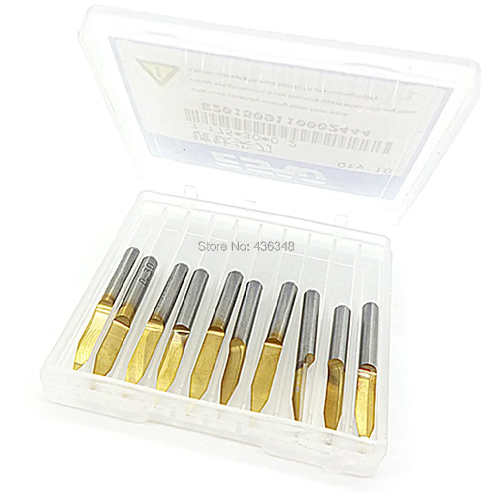 10pcs 30 Degree 0.2mm Titanium Coated Carbide PCB Engraving Bits CNC Router Tool