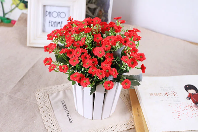 Flone Artificial Plants Silk Milan Bouquet Fake Flowers Orchid Wedding Flower Wall Garden Decoration Home Decoration Accessories (10)
