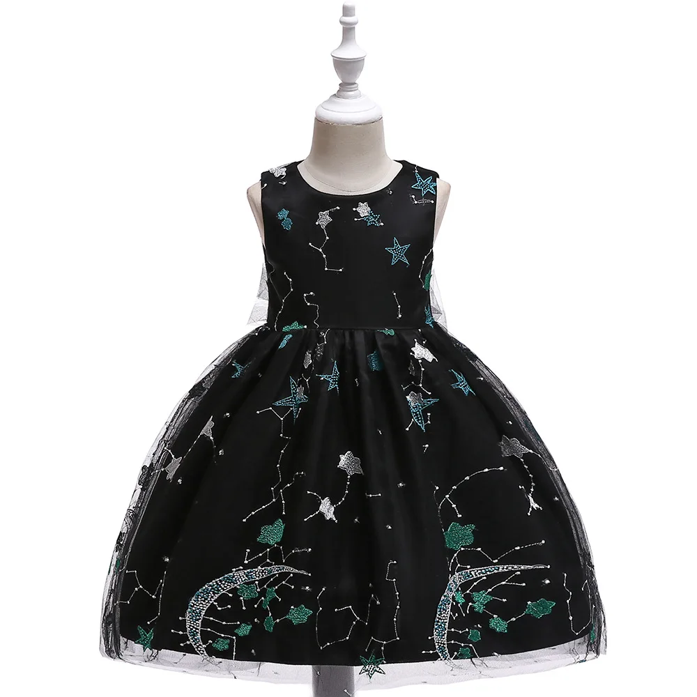 

black dress for girls 4-8Y Hot Selling Baby Girls Dream Lace embroidery Dress High quality Party Princess Dress Children clothes