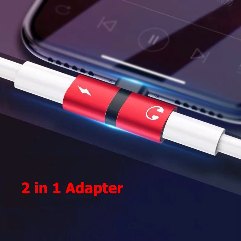 Адаптер AUX Adaptateur для iPhone X XR XS MAX 8 7 Plus разветвитель 2 в 1 Зарядка музыка аудио Adaptador rozdzielacz do s uchawek