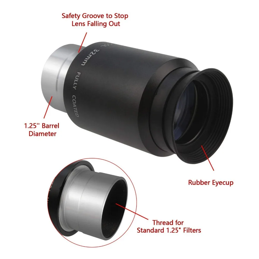 CELESTRON 1 25 &quot32 мм Plossl астрономический телескоп окуляр PL 32 31 7 телефото 4 элементный