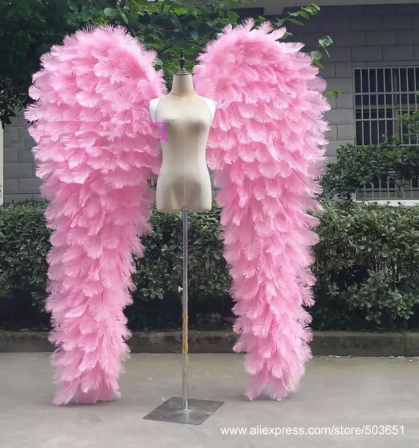 Натуральные перья ручной работы серии Большой размер милые розовые крылья ангела для авто шоу окна дисплей красивый свадебный Декор реквизит - Цвет: 6
