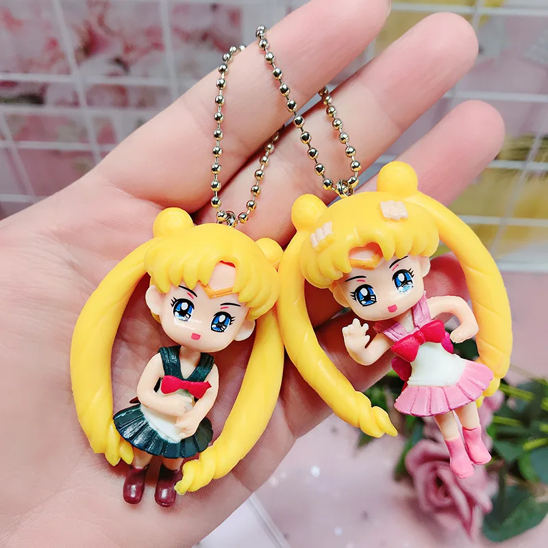 

Anime Sailor Moon Figures Toys Keychain Kawaii Super Moon Mercury Mars Jupiter Venus Figuras Dolls Key Bag Pendant