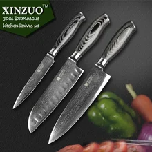 XINZUO 3 stücke küchenmesser set 73 schichten Japanischen Damaskus küchenmesser set VG10 chef utility messer holzgriff kostenloser verschiffen