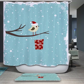 

Cartoon owl Bathroom Curtains banner Waterproof Shower Curtain Fabric Polyester Bath curtains with hooks