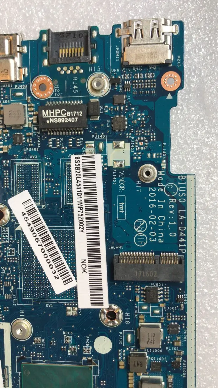 Abdo BIUS0 LA-D441P материнская плата подходит для lenovo 510S-13IKB Материнская плата ноутбука cpu i3 6100U DDR4 тестовая работа