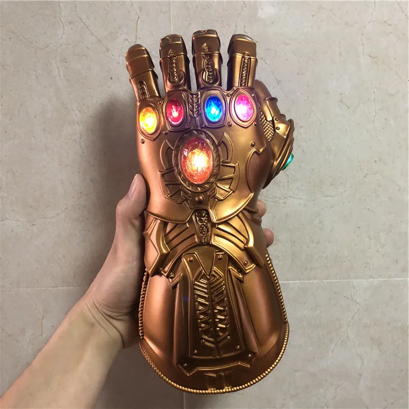 1:1 светодиодный светильник Thanos Gauntlet военные Косплей Перчатки ПВХ экшн-модель игрушки подарок на Хэллоуин Детский подарок