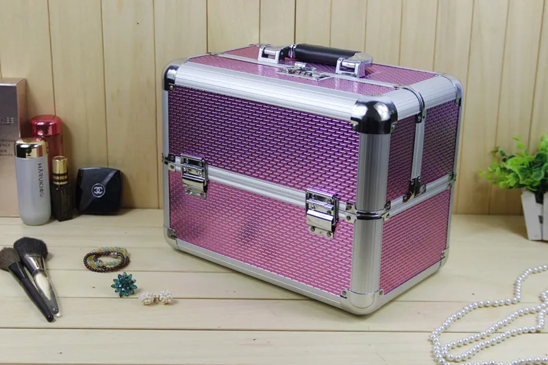ABS панель с алюминиевой рамкой коробка для хранения Макияж Ювелирные изделия Органайзер красота случае - Цвет: as picture