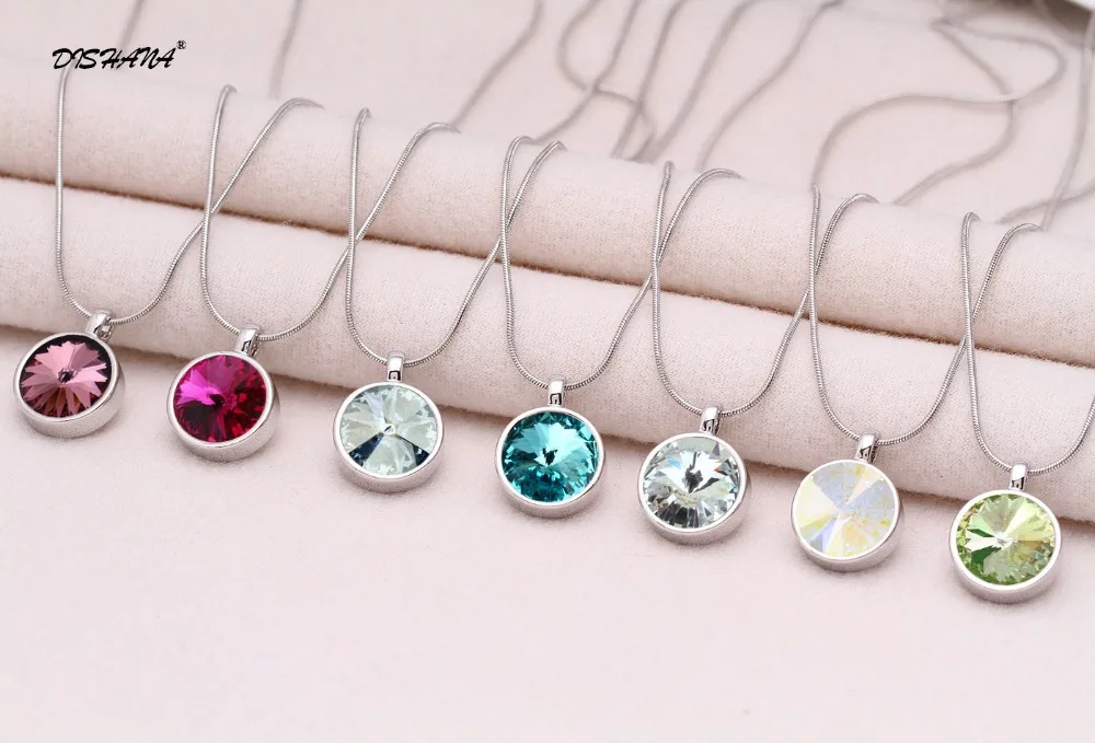 Из австрийского кристалла, круглый кулон ожерелья серьги кольцо Ювелирные наборы для женщин девочек женский день js0092-1