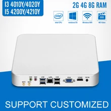 Мини-ПК Barebone Win 10 HD Графика Мини рабочего Computador Intel Core i5 4200Y 4210Y компьютер с вентилятором i3 4010Y 4020Y HTPC