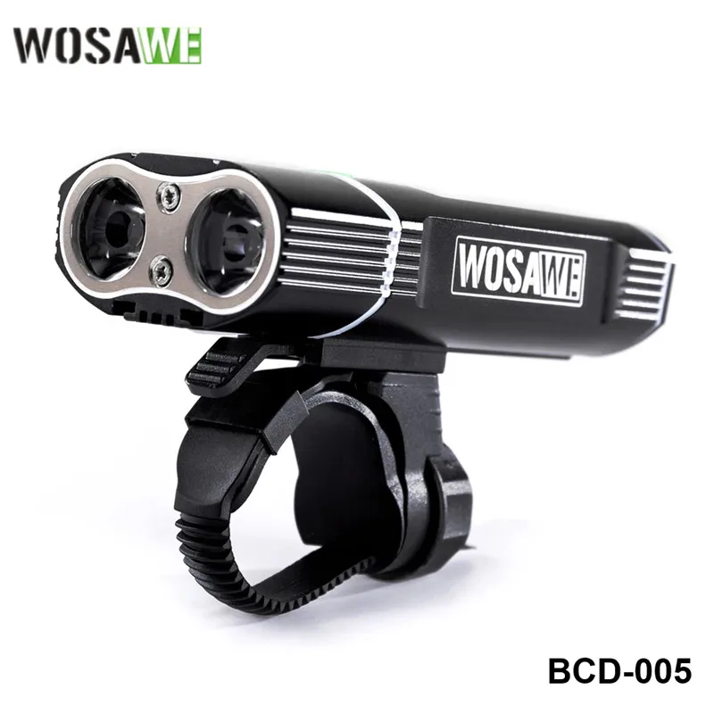 cheap Wosawe Dual Head 18650 Micro USB Rechargeable Cree XML LED Bike Lamp Aluminum Alloy 360 Adjustable Bracket Cycle Flashlight