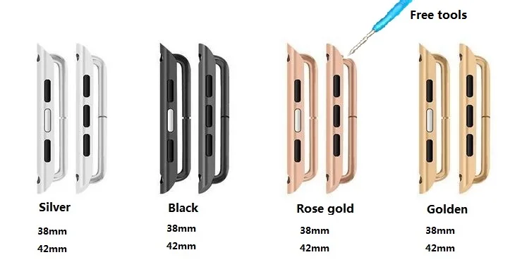 

Seamless Metal Aluminum Watchband Connector Adapter For Apple Watches 38mm & 42mmStrap Watchband Linker For iwatch Top Quality