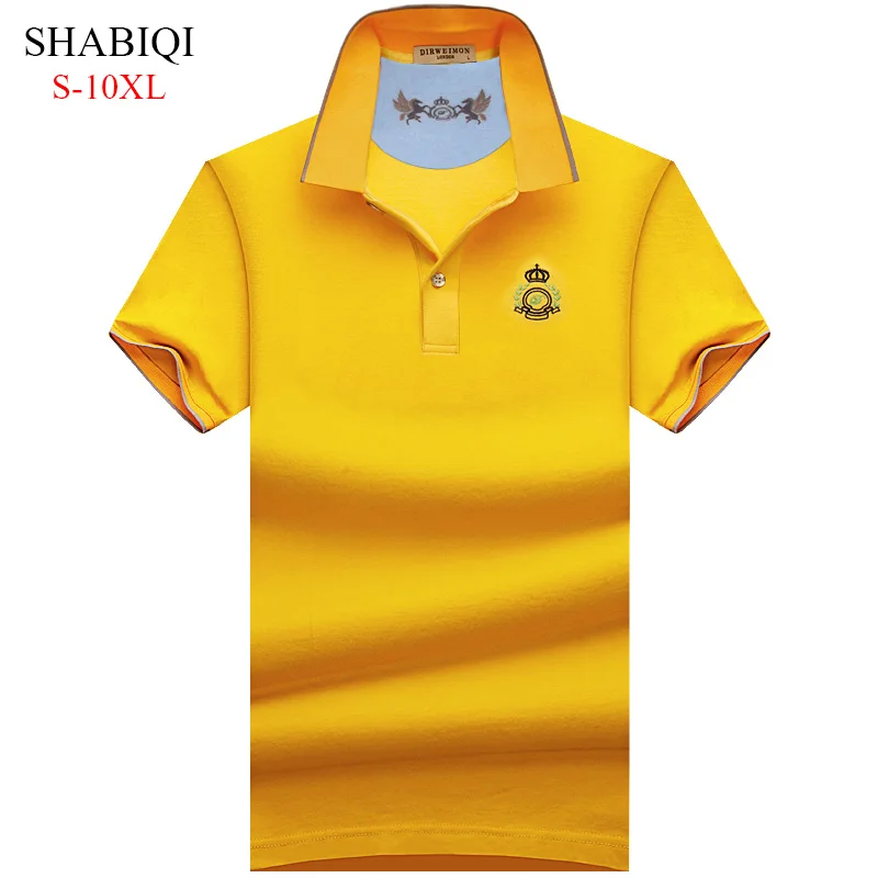 

Big Man! S-10XL . 2019 NEW Men Polo Shirt Summer Short Sleeve Polos Shirt Mens Camisa Polo 95%Cotto Baseball coat Pure color