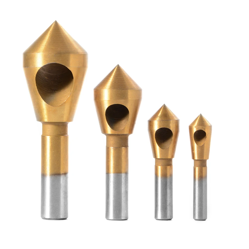 XCSOURCE HSS Titanium Coated Countersink Deburring Tool Set Wood Metal