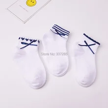 5 пар/лот, весенне-осенние хлопковые носки для маленьких девочек милые синие носки принцессы с бантиком милые модные детские носки