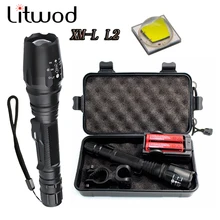 Z35 8000 lumen CREE XM L L2 zoomable LED tactical Flashlight Torch For 18650 batteries aluminum