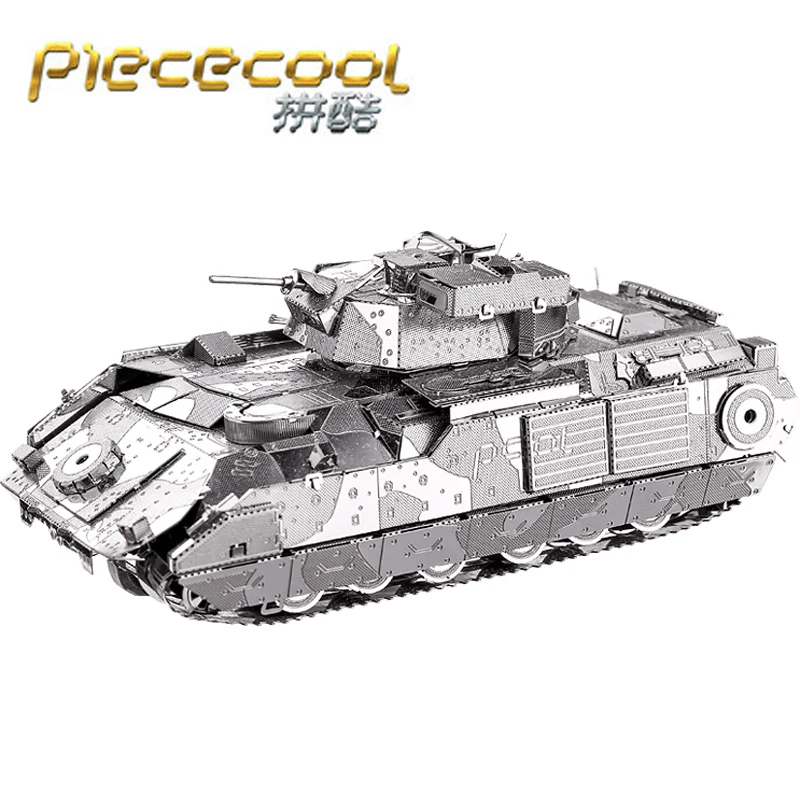 

Piececool 3D Metal Puzzle Figure Toy M2A2 BRADLEY IFV TANK Educational 3D Model toys DIY laser cut hand jigsaw Sets For Children