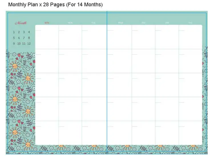 Милые цветы, ежемесячный планировщик, бесплатные заметки, блокнот, цветные бумаги, тетрадь, расписание, офисные и школьные принадлежности, канцелярский магазин
