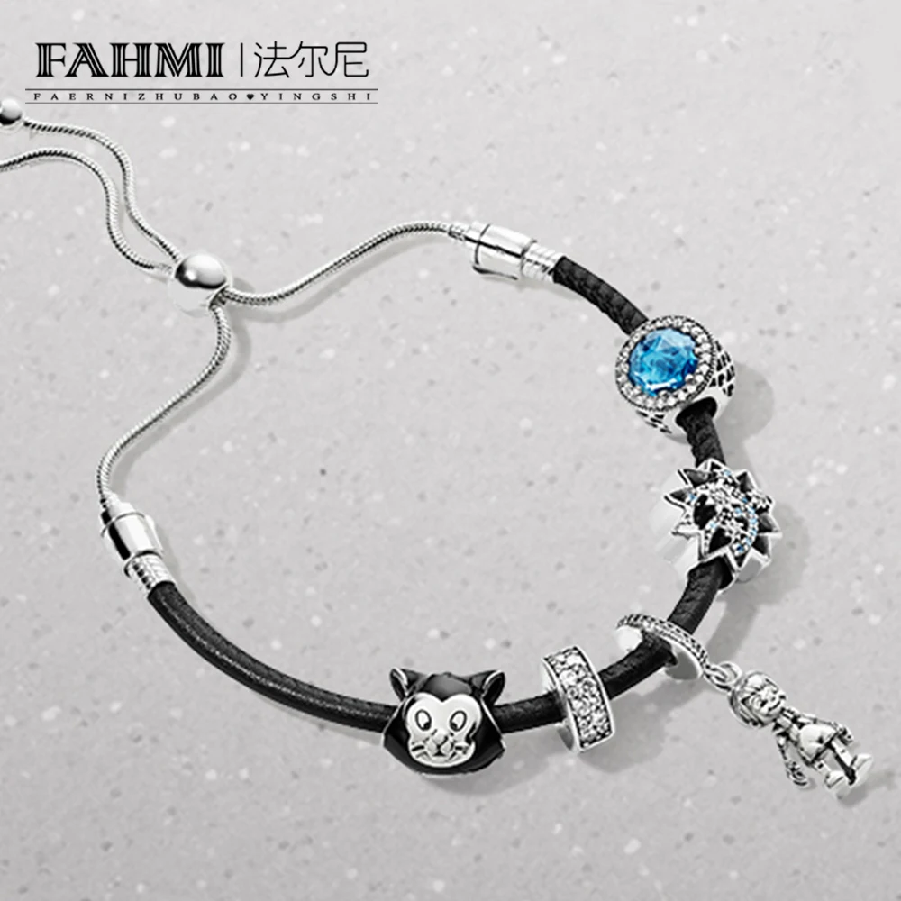 

FAHMI 100% 925 Sterling Silver Symbolizes The Wisdom of Courage To Chase Dreams of The Bracelet Set Original Jewelry Gift