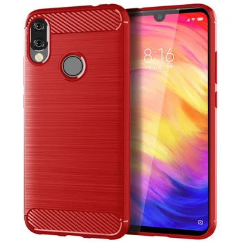 

50pcs/lot For Redmi Note 8 Pro Case Carbon Fiber Shockproof Armor Brushed TPU Case For Xiaomi Mi 9 SE Mi Play Redmi Note 7