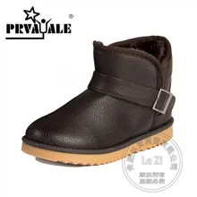 New Arrival Fur Lined Round Toe Casual Ankle Flat Heel Warmth Slip On Snowboots Thread Preppy Embossed Leather Winter Boots Men