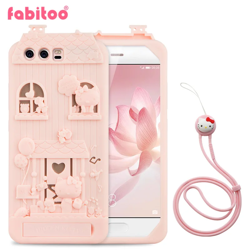 Для Huawei P10 5.1 дюймов 3D милый мультфильм fabitoo рисунок Hello Kitty Мягкий силиконовый