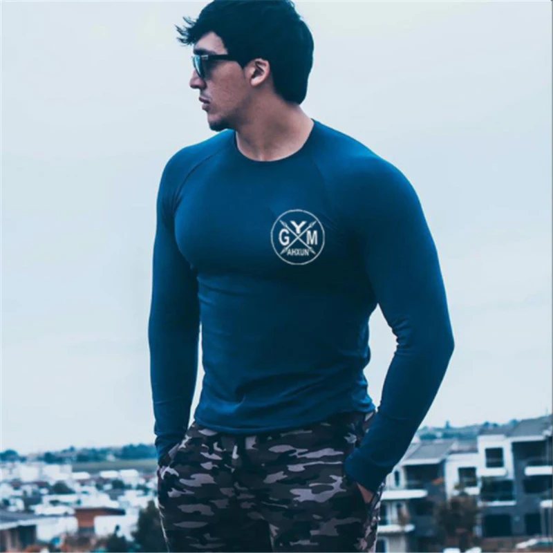Men Long sleeve T-shirt Gym Fitness Bodybuilding  (9)