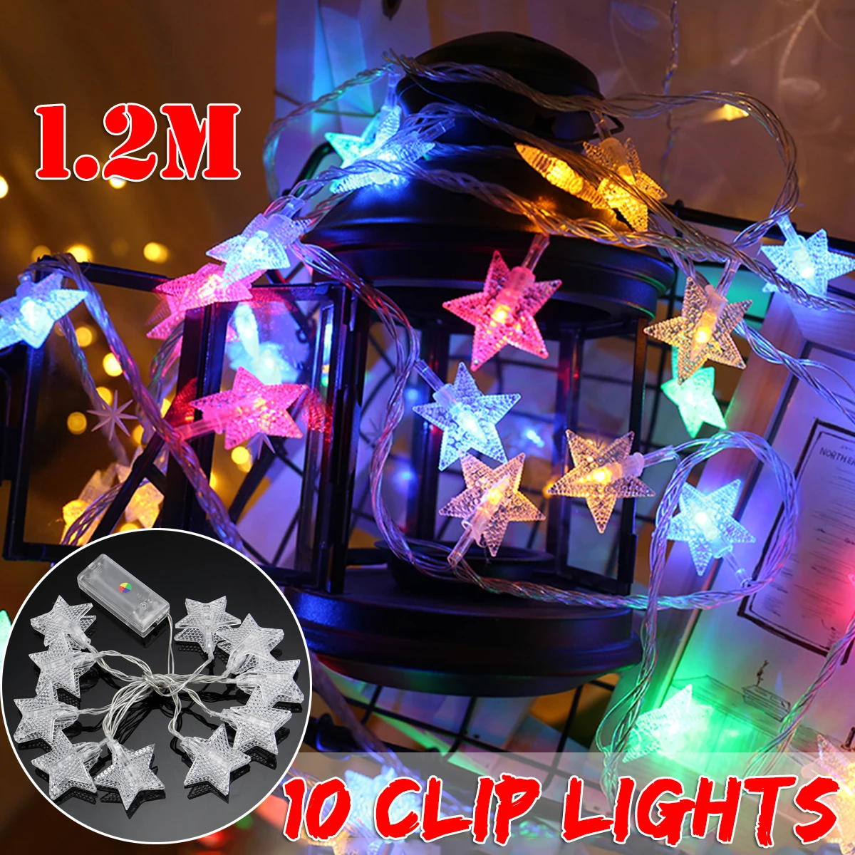 

1.2m 10 LEDs LED Photo Clip Light String Chrismas Tree Decor Light Photo Clip Holder New Year Party Wedding Home Decoration