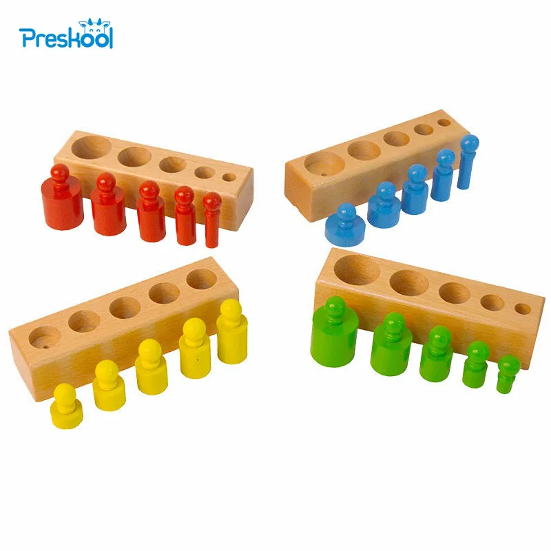 

Montessori Teaching aids Color home socket cylindrical Mongolian wooden children's early education puzzle toys