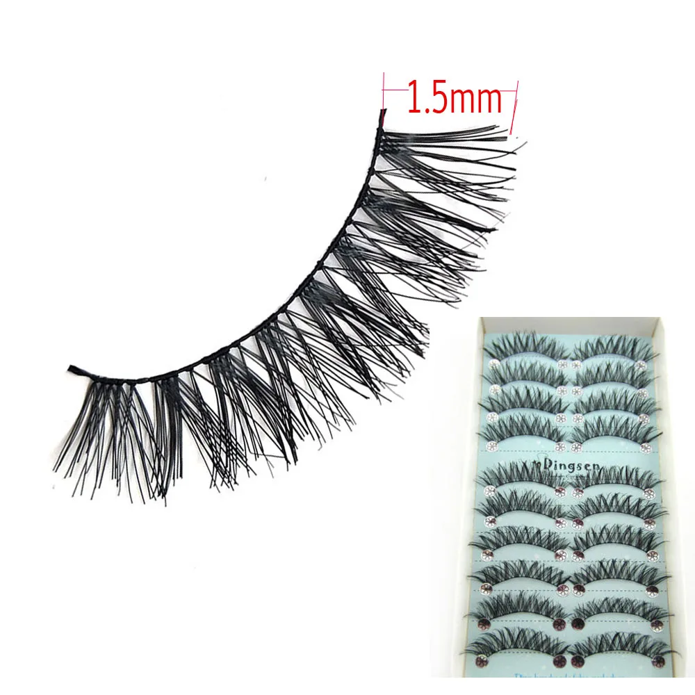 10 Pairs Comfortable Soft Natural Black Gorgeous 3D Long Cross False Eyelashes Eye Lashes Messy Style Handmade