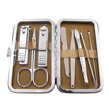Маникюрный набор для ногтей набор из нержавеющей стали для ухода за ногтями Набор инструментов ножницы для бровей уха для изготовления украшений своими руками кутикулы толкатель иголок для удаления угрей, пилочка для ногтей 8 шт./компл