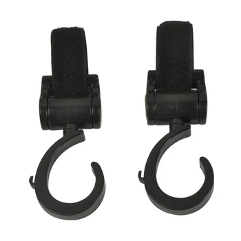 

2 Pieces Stroller Hook Multifunctional Omnidirectional Basket Strap Bag Hanger Grip Accessories Baby YH-17