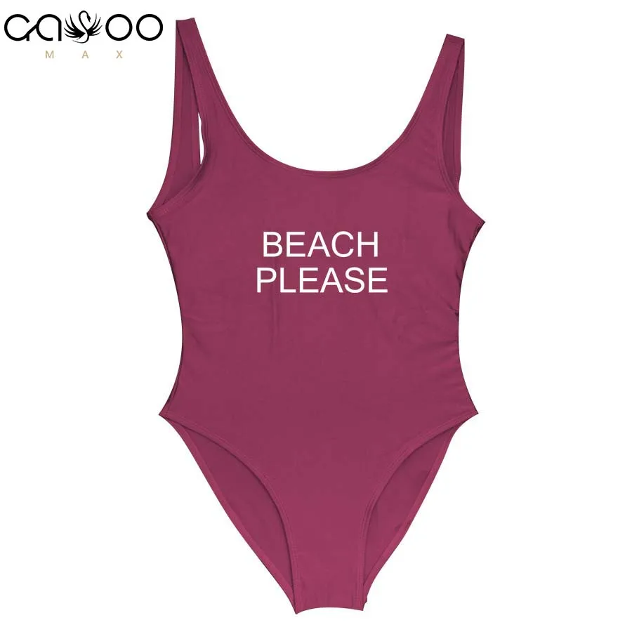 BEACH PLEASE 2018 New One Piece Swimsuit Women biquini una pieza White