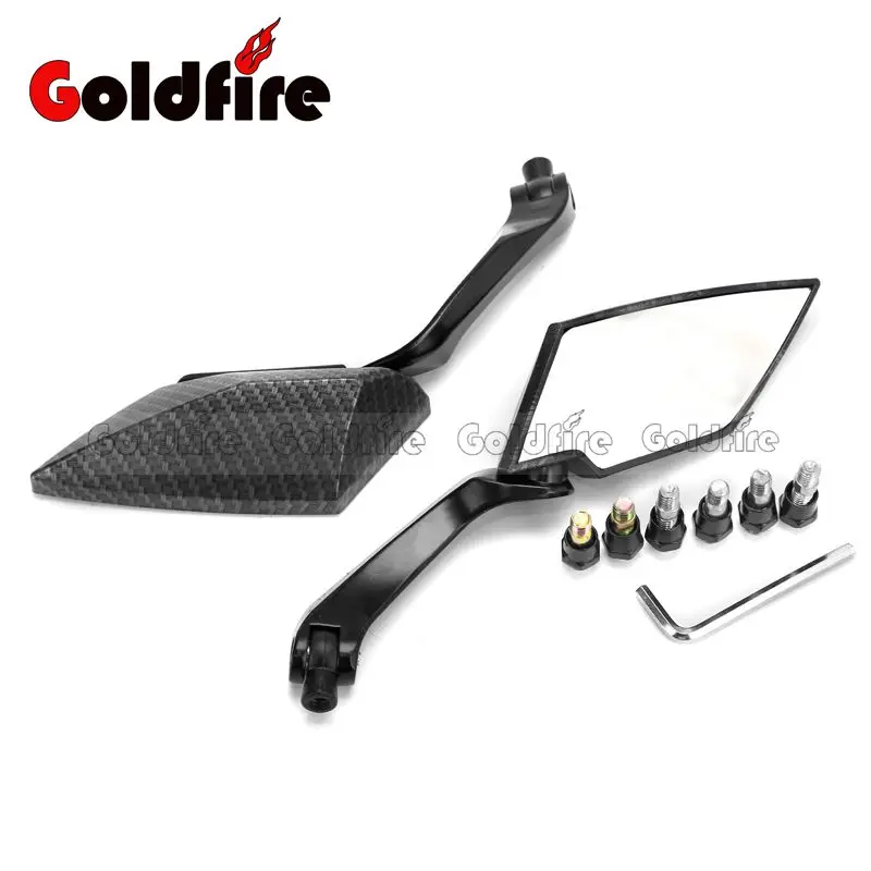 Carbon Motorcycle Mirrors Rearview mirrors Fit For Yamaha Kawasaki Suzuki Honda Aprillia Motor Scooter Rear view mirror | Автомобили и