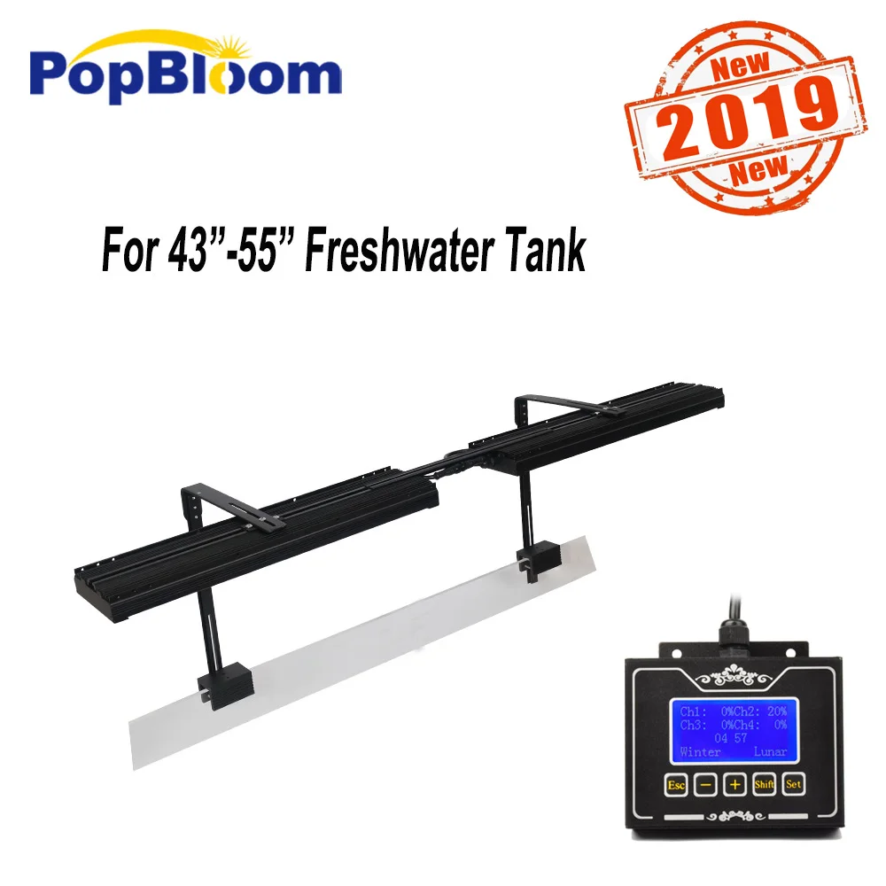 

PopBloom aquarium led light lamp for aquarium led light for freshwater best for 110-140cm fish tank with arm mounting kit FI4BP2